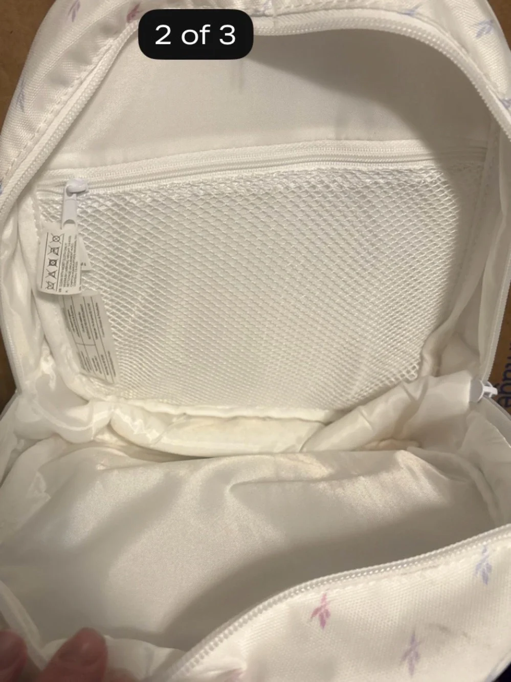 Reebok Kids Cream Mini Backpack with Pastel Pink & Blue Accents